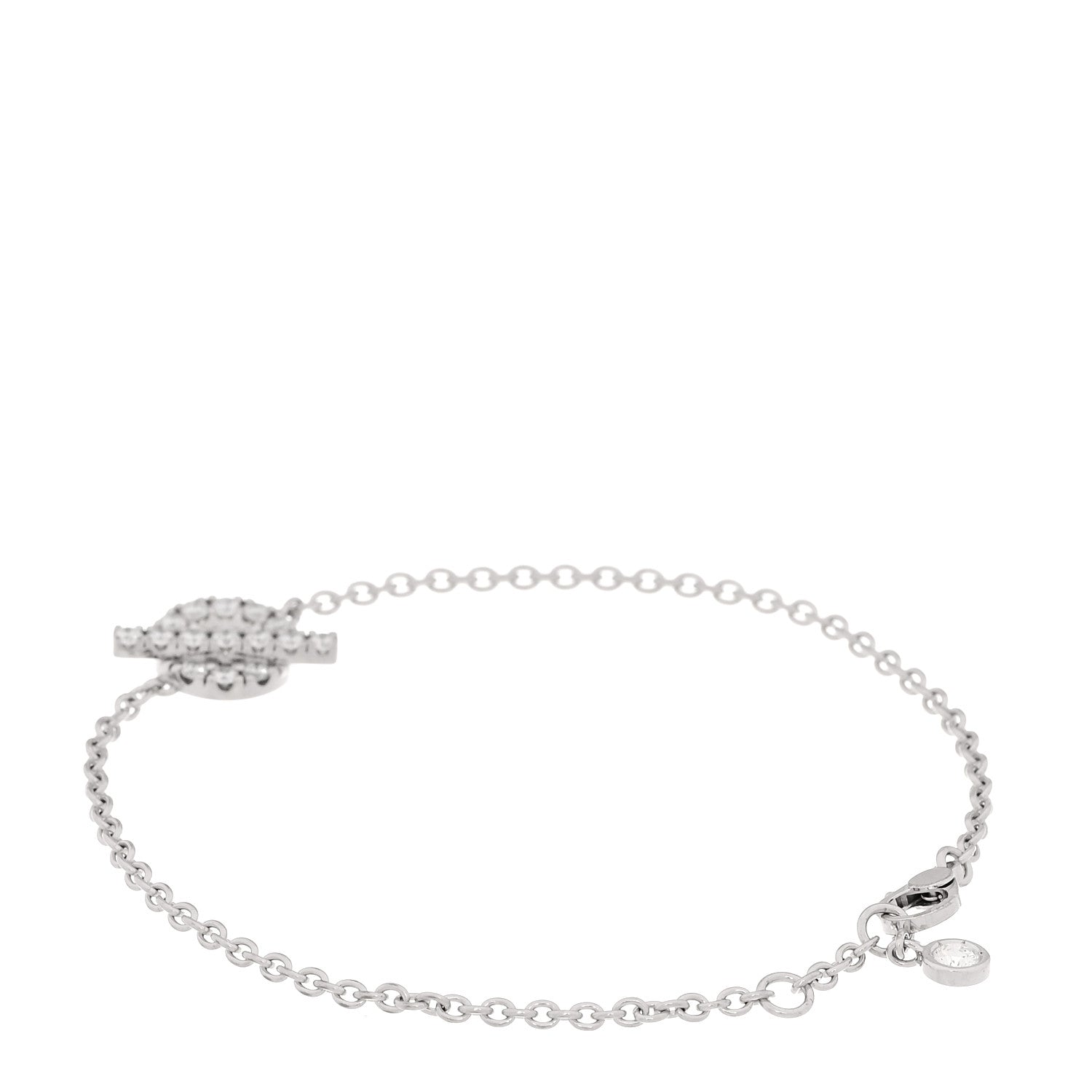 Hermes 18K White Gold Diamond Finesse Bracelet LG 3 of 6