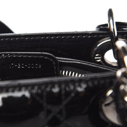 Christian Dior Patent Cannage Medium Lady Dior Black 9 of 10