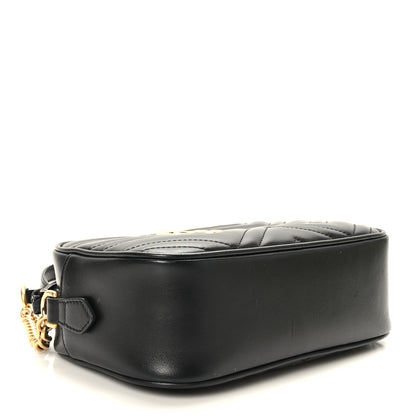 Gucci Calfskin Matelasse Small GG Marmont Chain Shoulder Bag Black 4 of 10