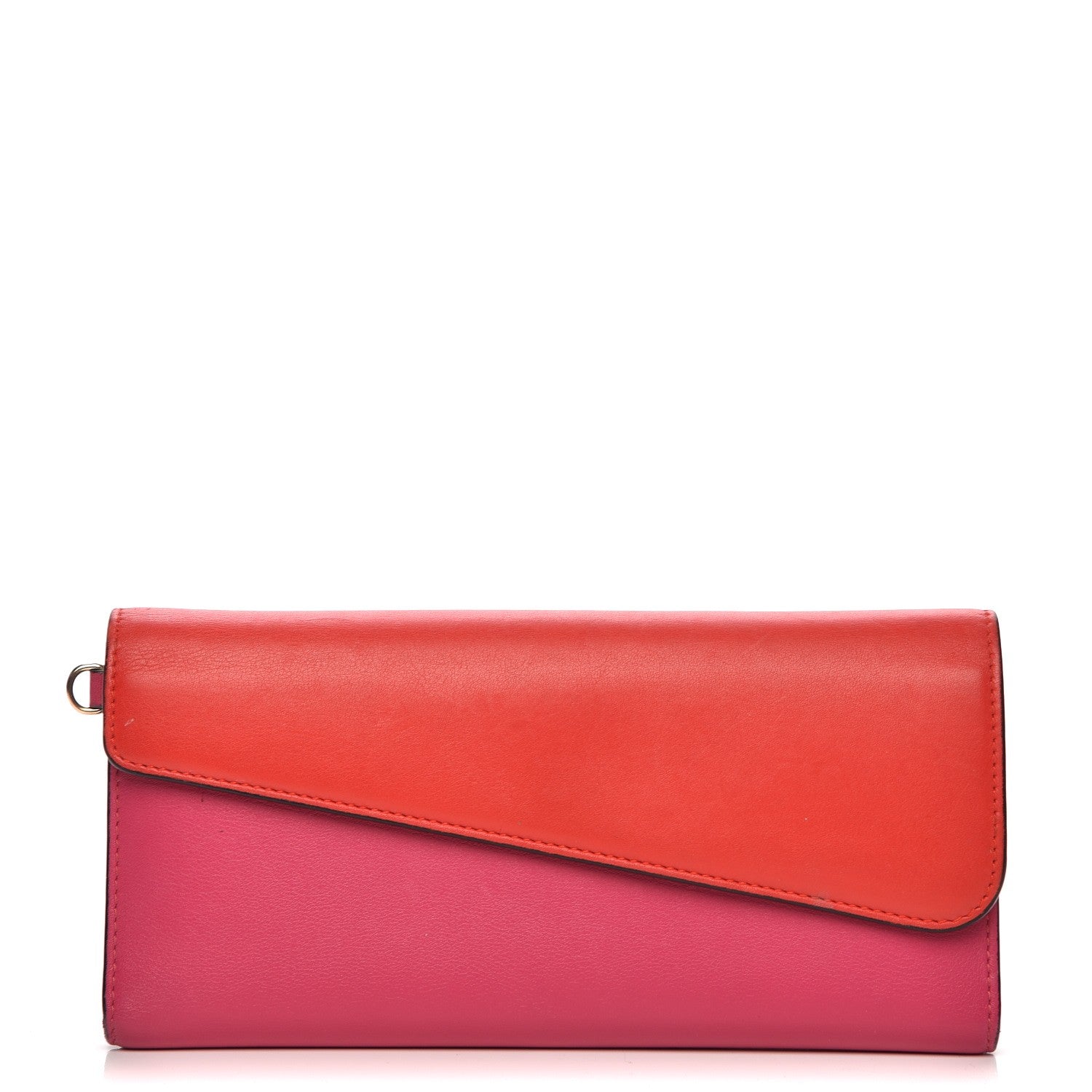 Christian Dior Smooth Calfskin Bi-Color Diorissimo Long Wallet Pink Red 1 of 8