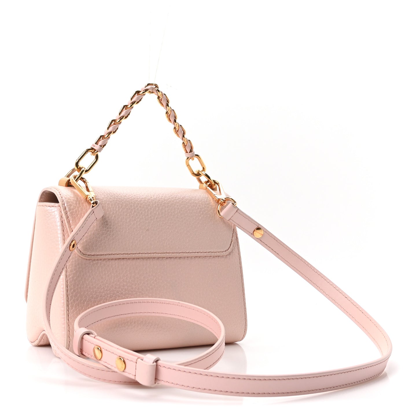 Iridescent Grained Calfskin Summer Splash Twist PM Pink