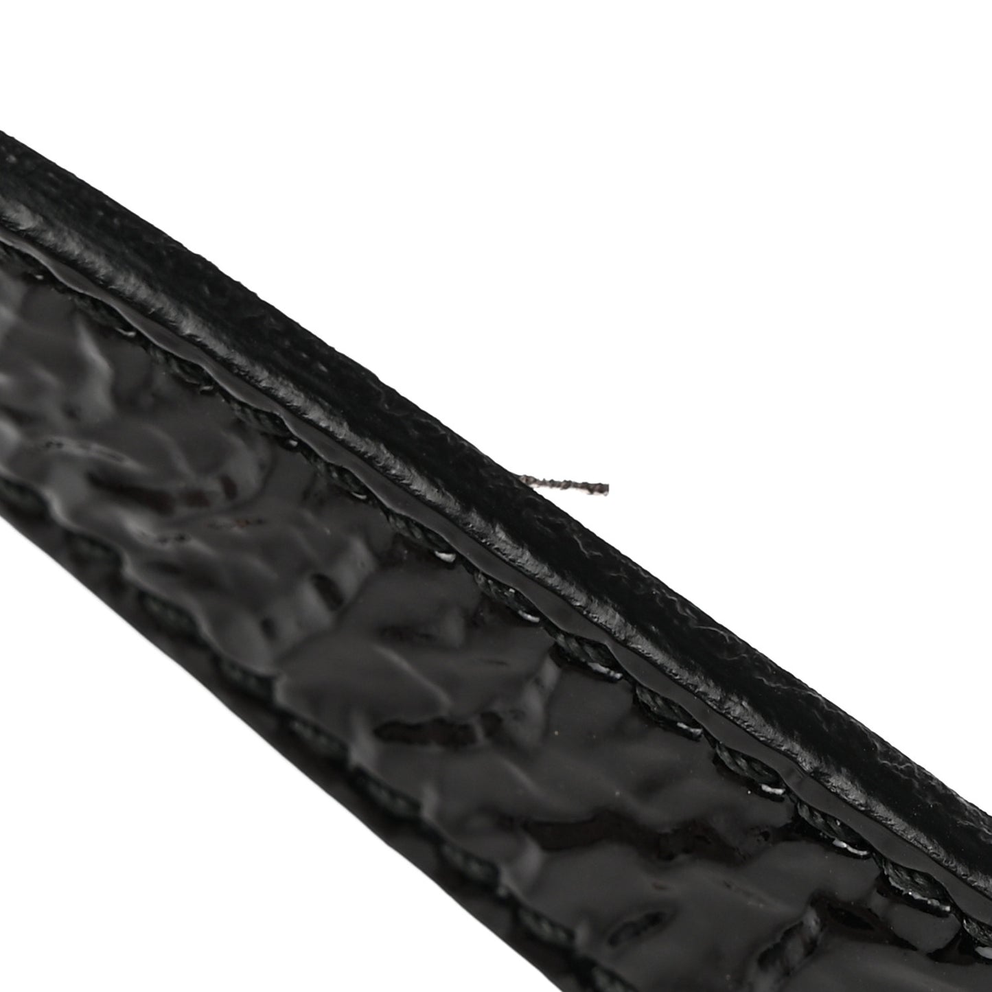 Skipper Calfskin Enamel GG 15mm Belt 80 32 Black