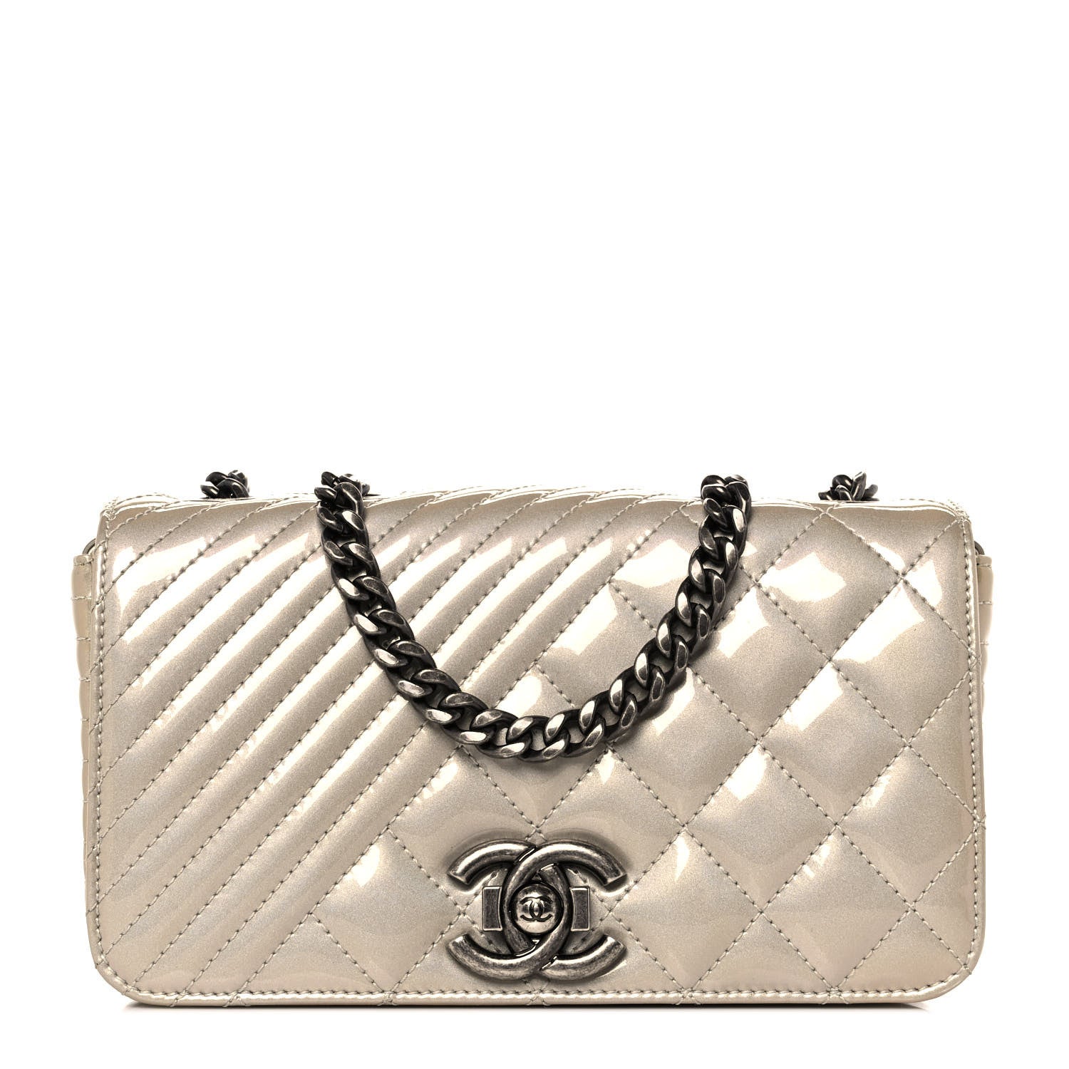 Chanel Patent Quilted Small Coco Boy Flap Light Gold 1 of 9