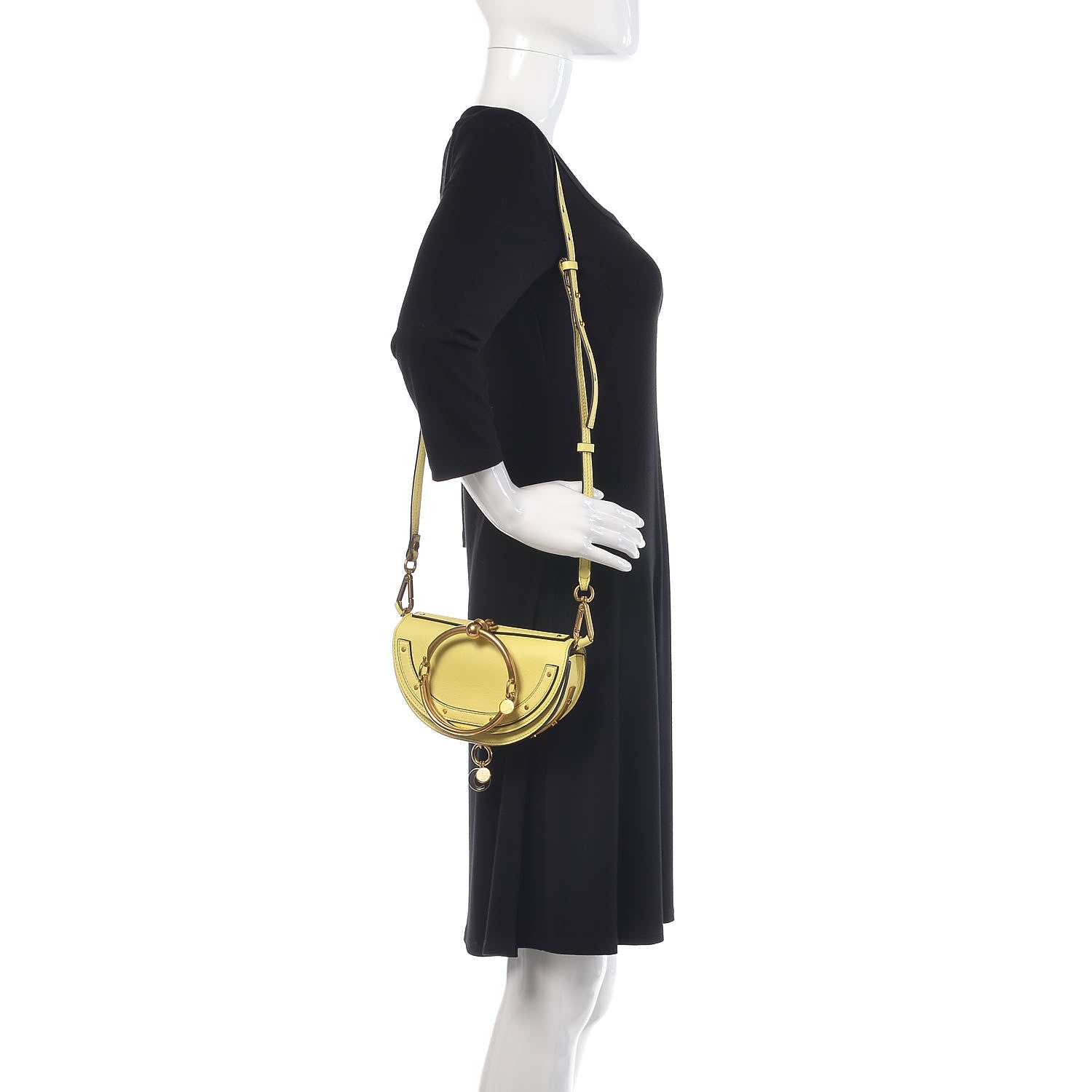 Chloe Calfskin Small Nile Bracelet Minaudiere Bag Lemonade 2 of 8