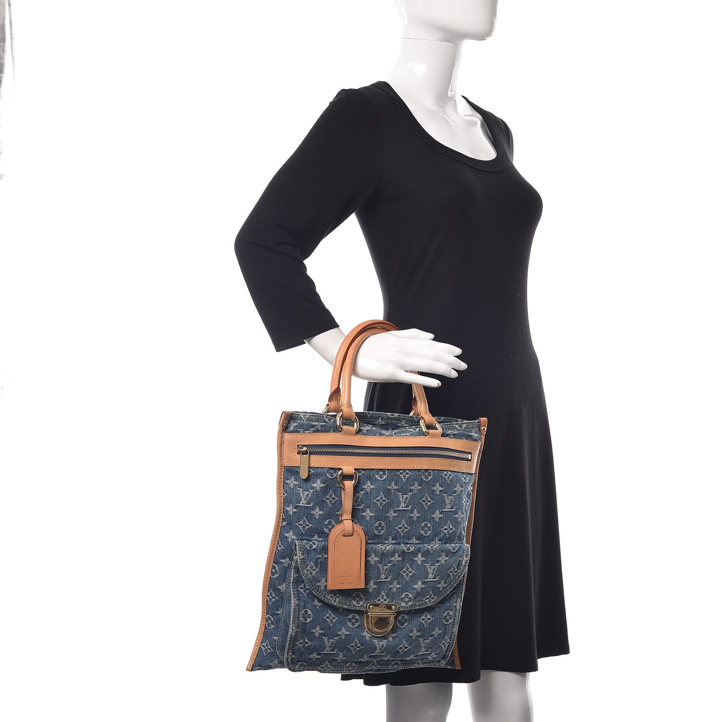 Monogram Denim Sac Plat Blue