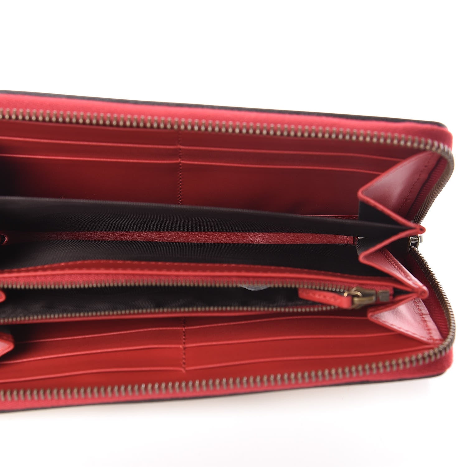 Gucci Calfskin Queen Margaret Zip Around Wallet Blue Agata Hibiscus Red Mystic White 5 of 8