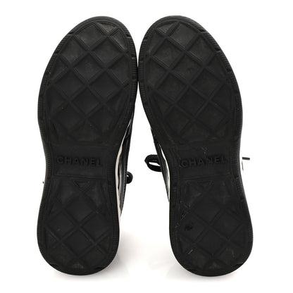 Chanel Velvet Calfskin Mixed Fibers CC Sneakers 36 Black 6 of 10