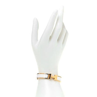 Hermes Enamel Narrow Clic Clac H Bracelet PM White 2 of 4