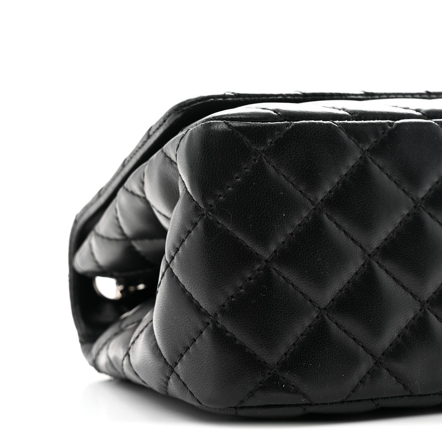 Chanel Lambskin Surpique Chevron Medium Single Flap Black 9 of 10