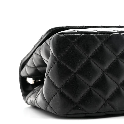 Chanel Lambskin Surpique Chevron Medium Single Flap Black 9 of 10