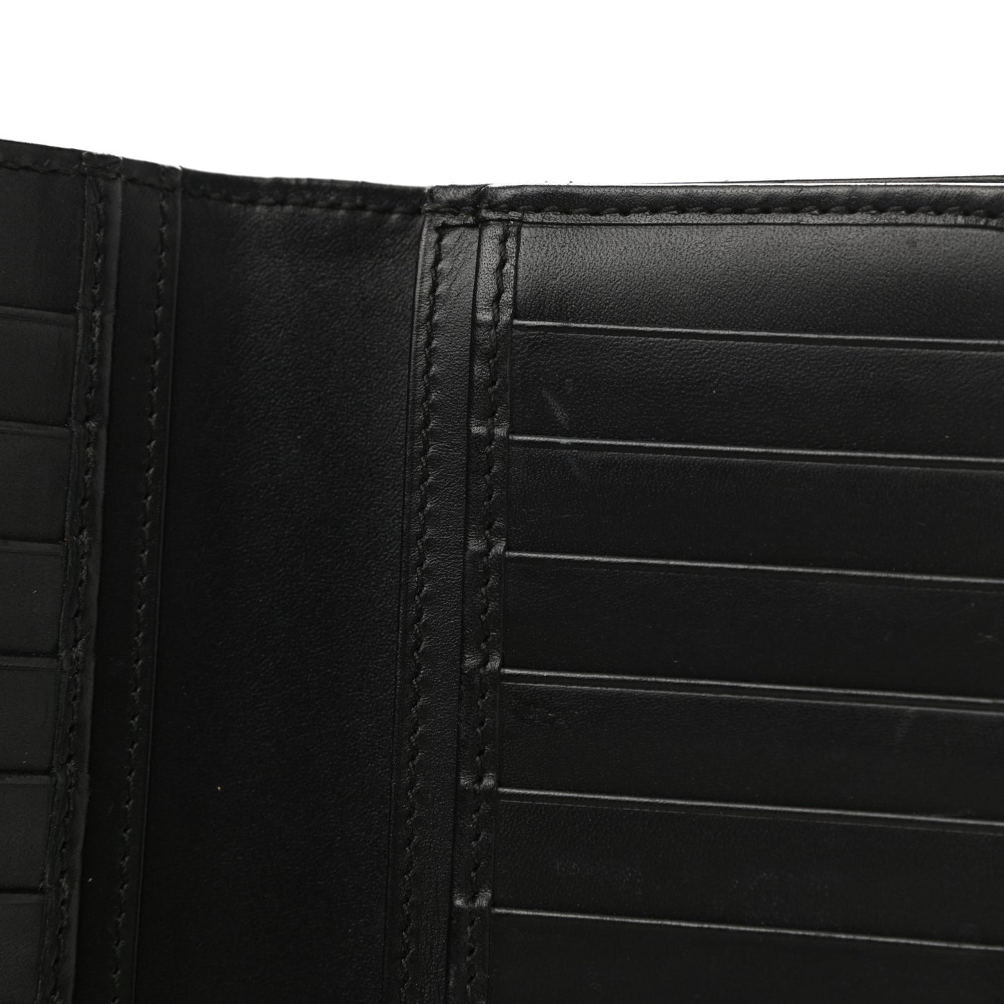 Calfskin GucciGhost Bi-Fold Long Wallet Black New Acquamarine