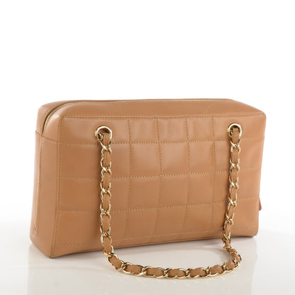 Chanel Lambskin Square Stitched Shoulder Bag Beige 3 of 9