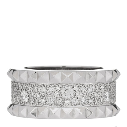 Roberto Coin 18K White Gold Diamond Rock & Diamonds Ring 53 6.5 1 of 4