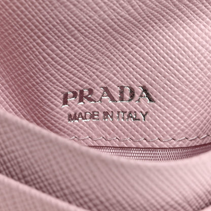 Prada Saffiano Triangle Card Holder Wallet Alabastro 6 of 8