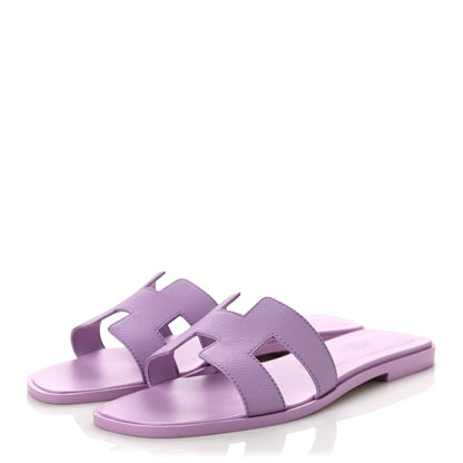 Hermes Epsom Oran Sandals 37.5 Violet Amethyste 3 of 8