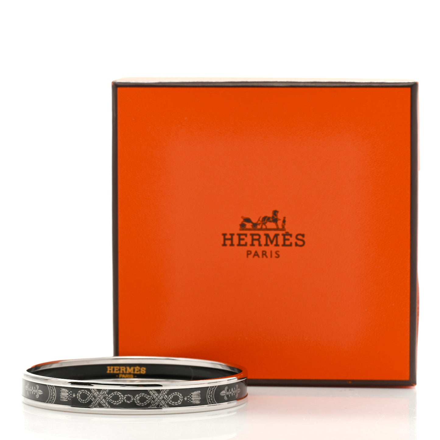 Enamel Printed Narrow Grand Apparat Bracelet Black