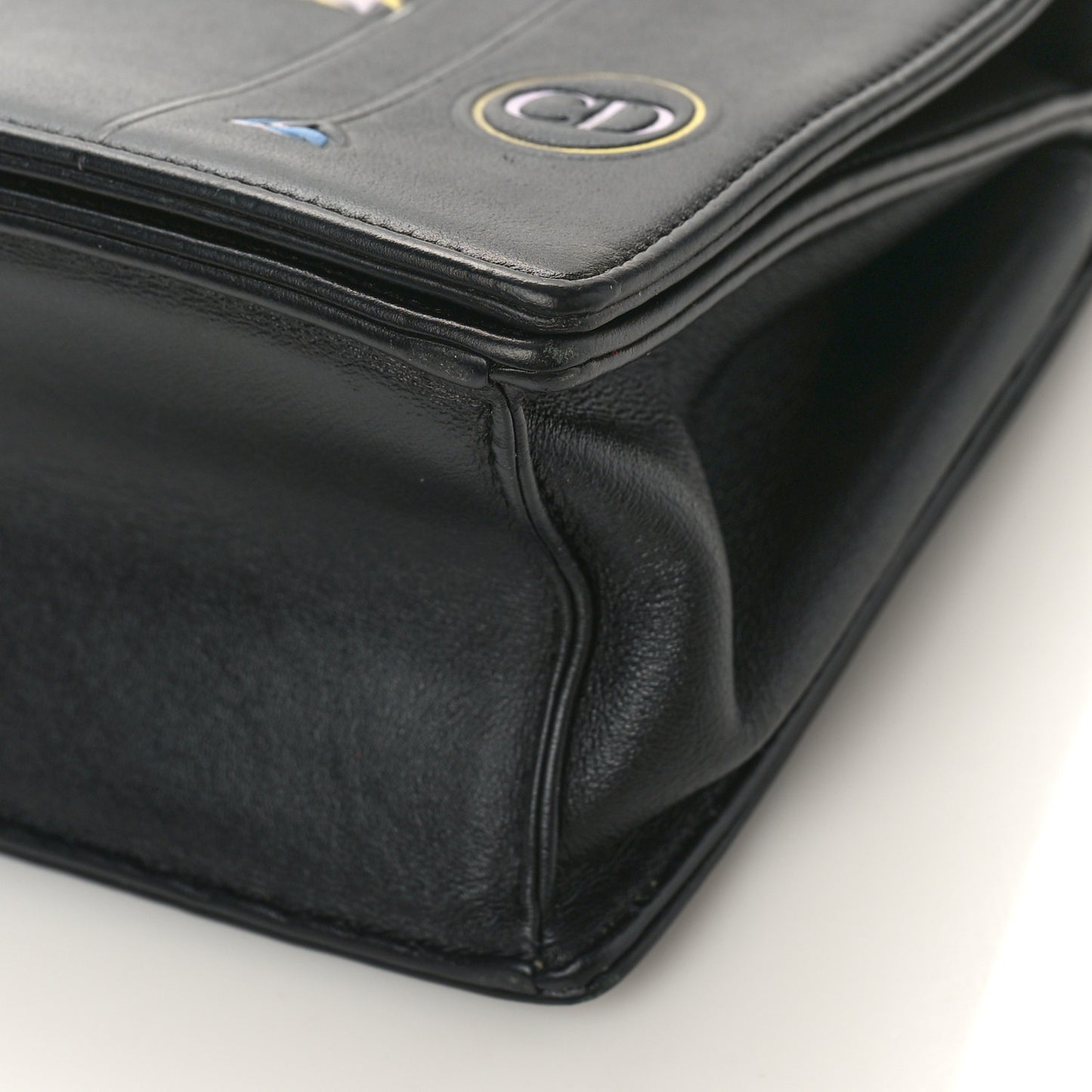 Calfskin Paradise Diorama Flap Bag Black