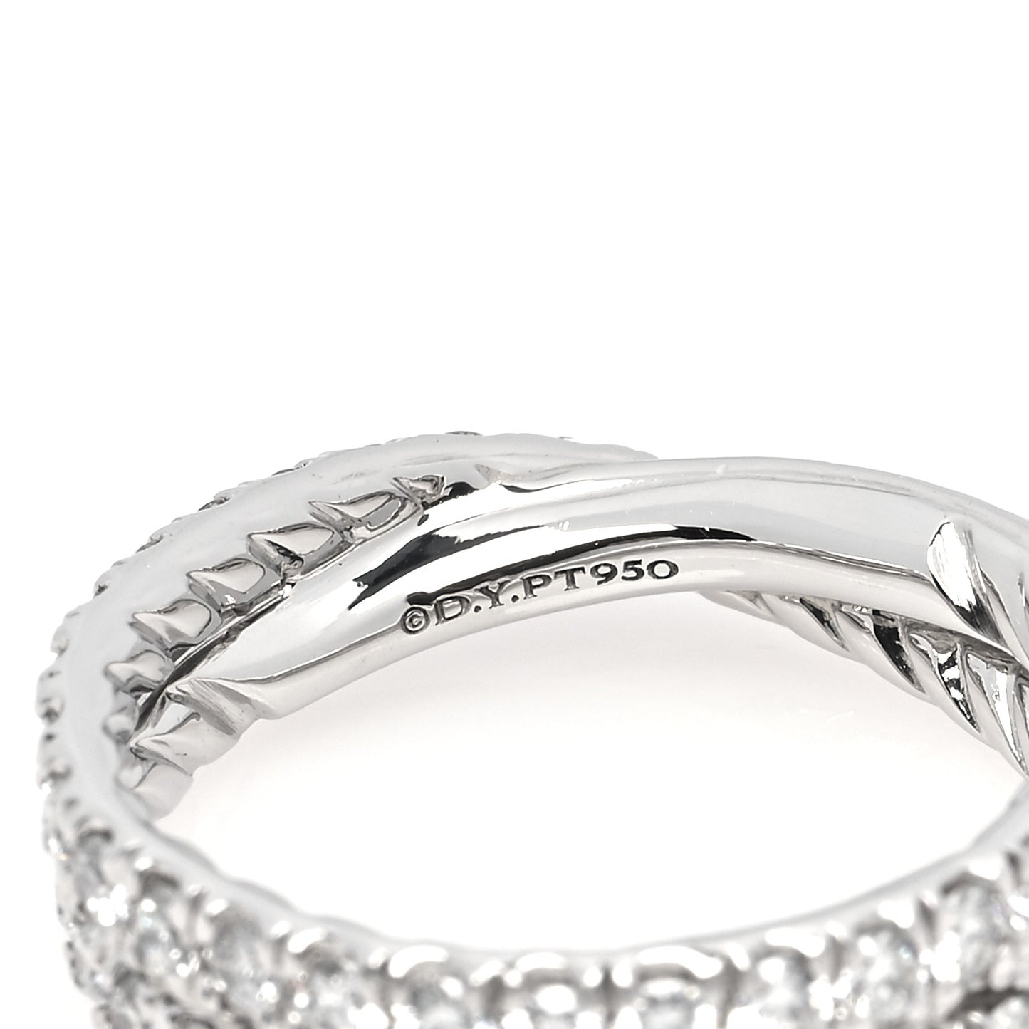 Platinum Diamond Crossover Wedding Band Ring 49 4.75
