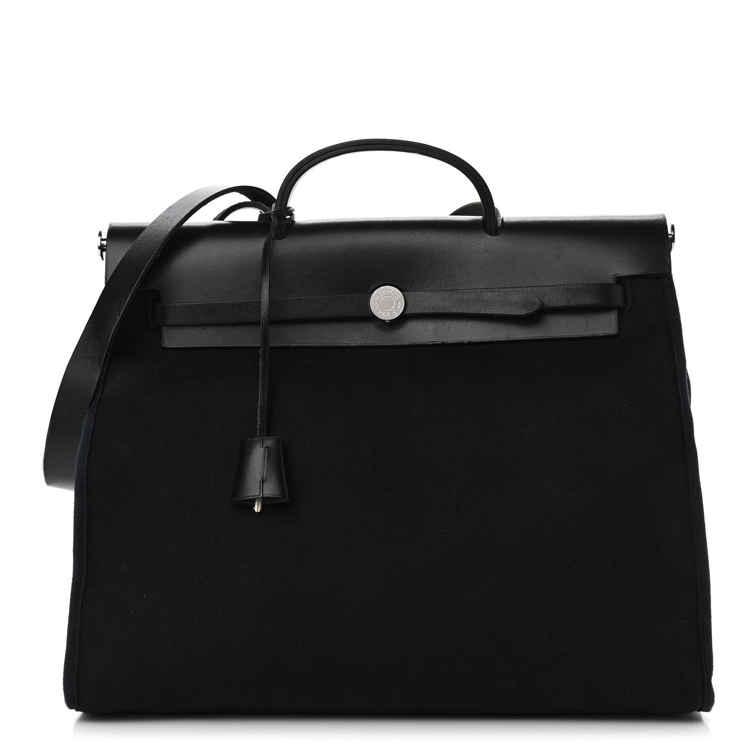 Hermes Toile Vache Calfskin Herbag 39 MM Black 1 of 11