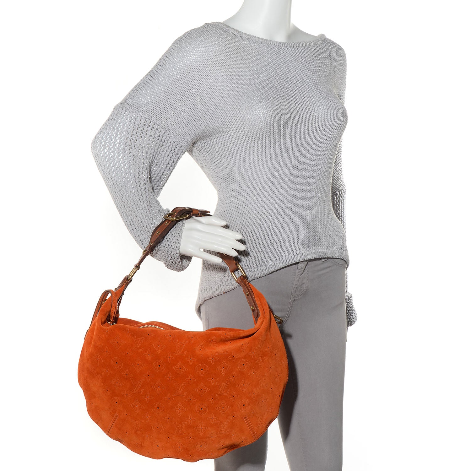 Louis Vuitton Suede Mahina Onatah GM Orange 2 of 7