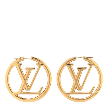 Louis Vuitton Metal Louise Hoop Earrings Gold 2 of 6