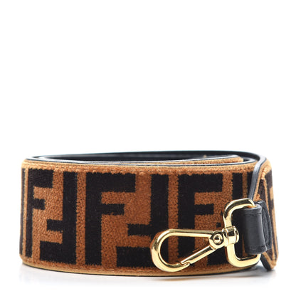 Fendi Velvet Tapestry FF Strap You Tobacco 1 of 5