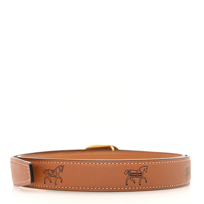 Hermes Swift Printed 24mm Rivage Belt 75 30 Gold 2 of 5