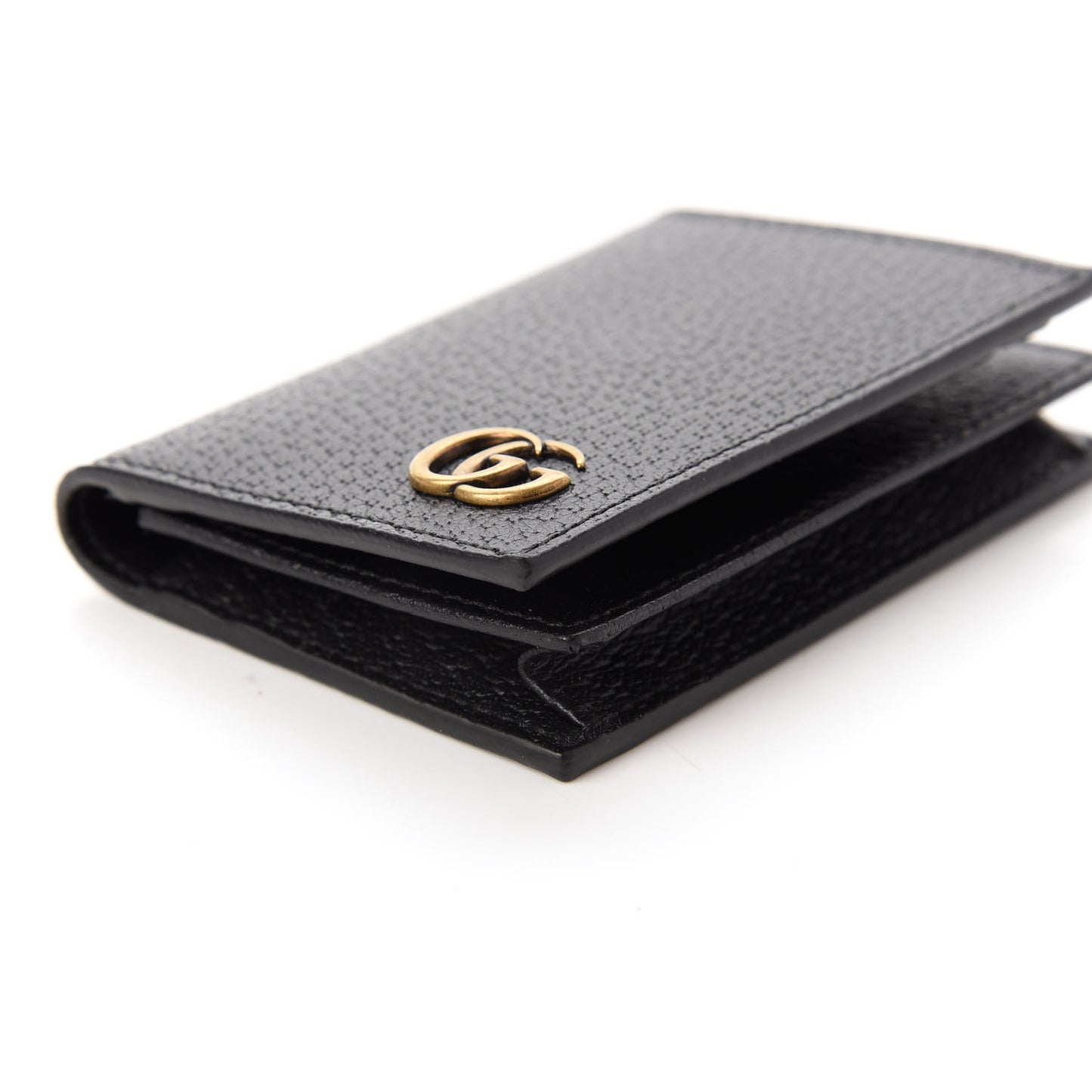 Calfskin Boar Effect GG Marmont Card Case Black
