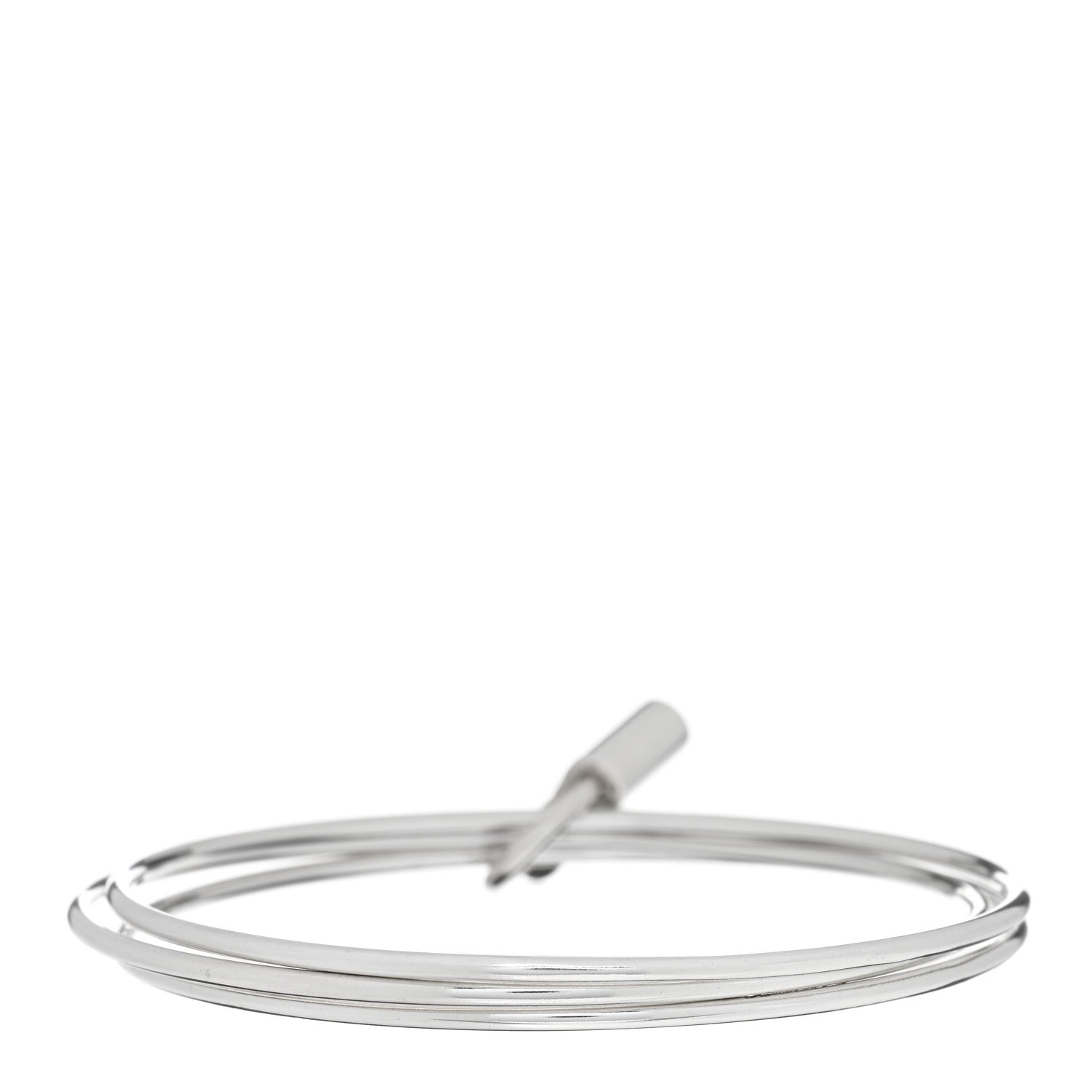 Tiffany Sterling Silver 1837 Triple Bangle Lock Bracelet 2 of 3