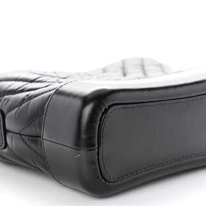 Chanel Aged Calfskin Chevron Quilted Small Gabrielle Hobo Black 9 of 10