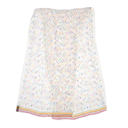 Louis Vuitton Silk Multicolor Stole White 3 of 7