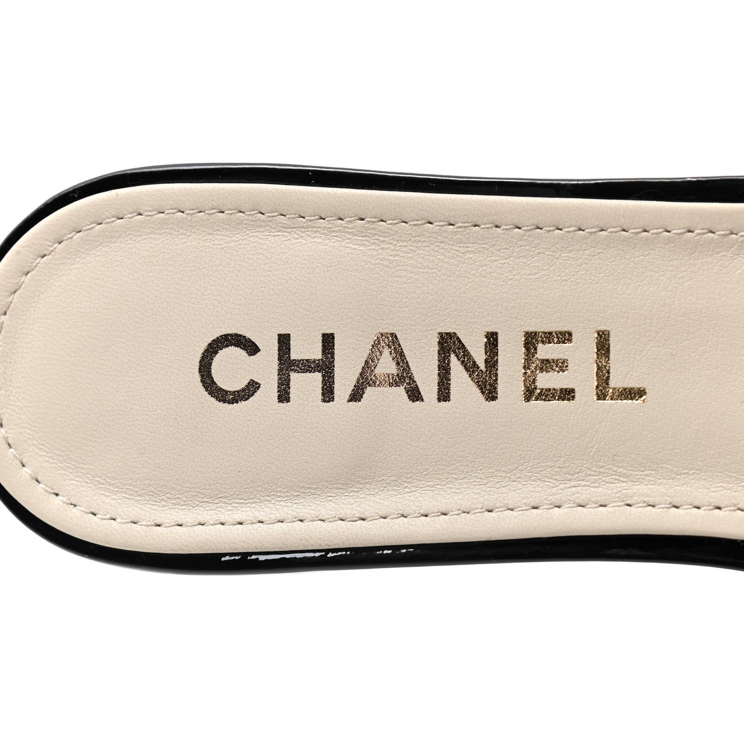 Chanel Mesh Patent Calfskin CC Sandal Mule 41 Beige Black 10 of 11