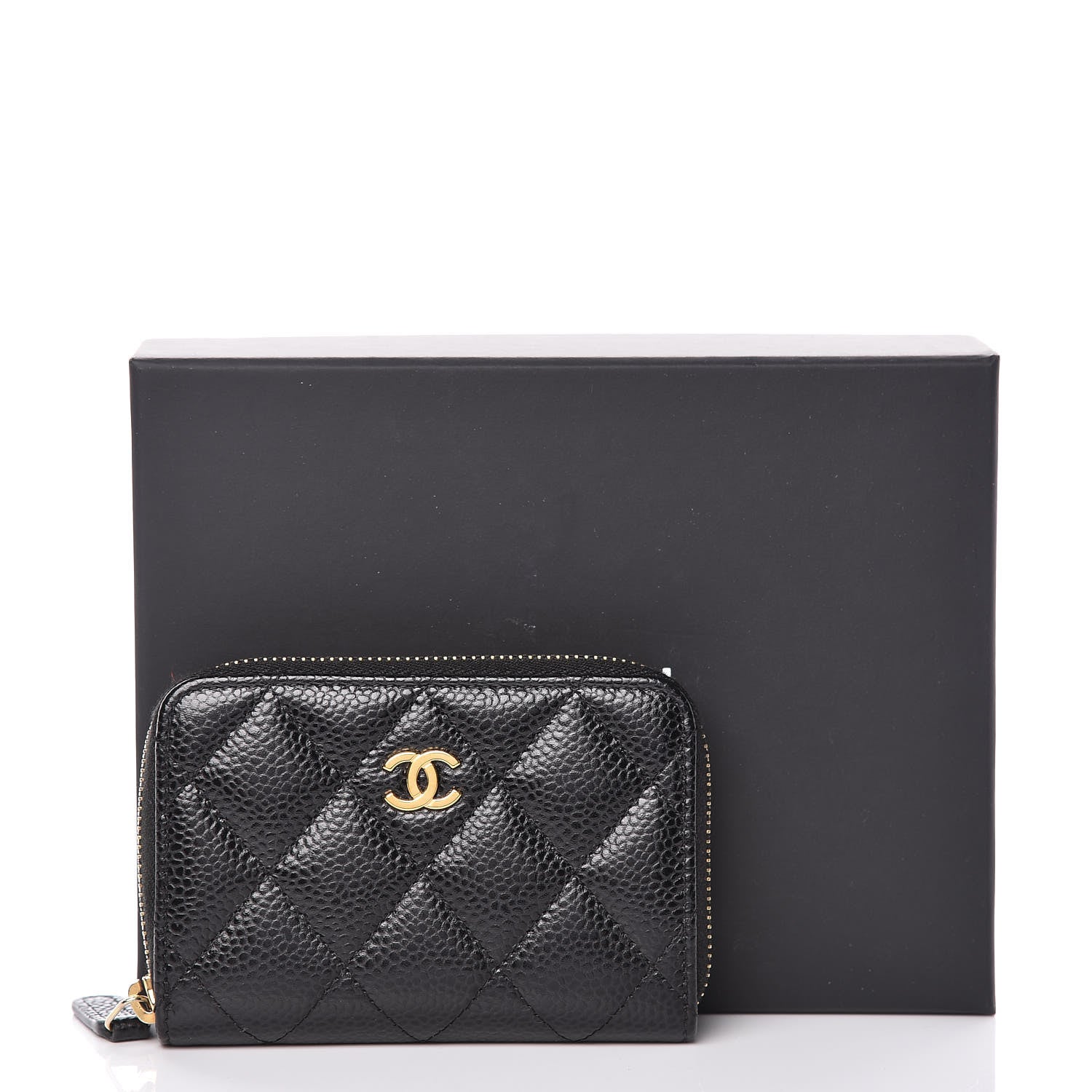 Chanel Caviar Quilted Zip Coin Purse Black 8 of 8