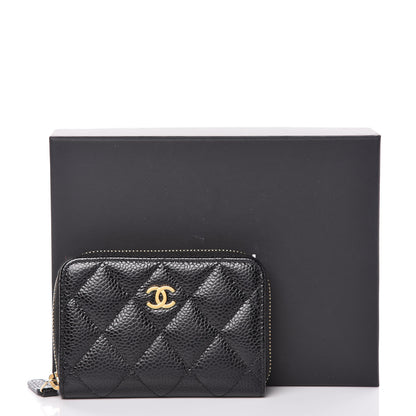 Chanel Caviar Quilted Zip Coin Purse Black 8 of 8
