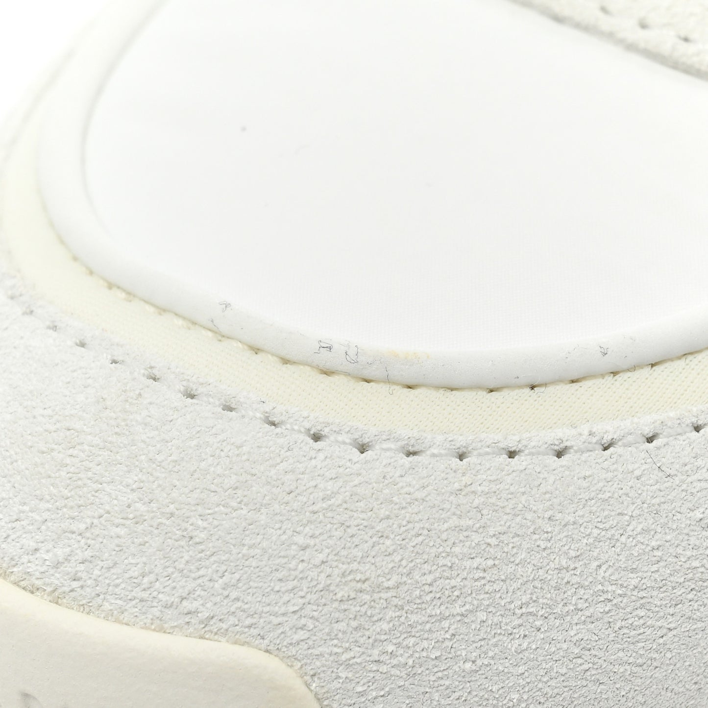 Suede Calfskin Fabric CC Sneakers 38 White