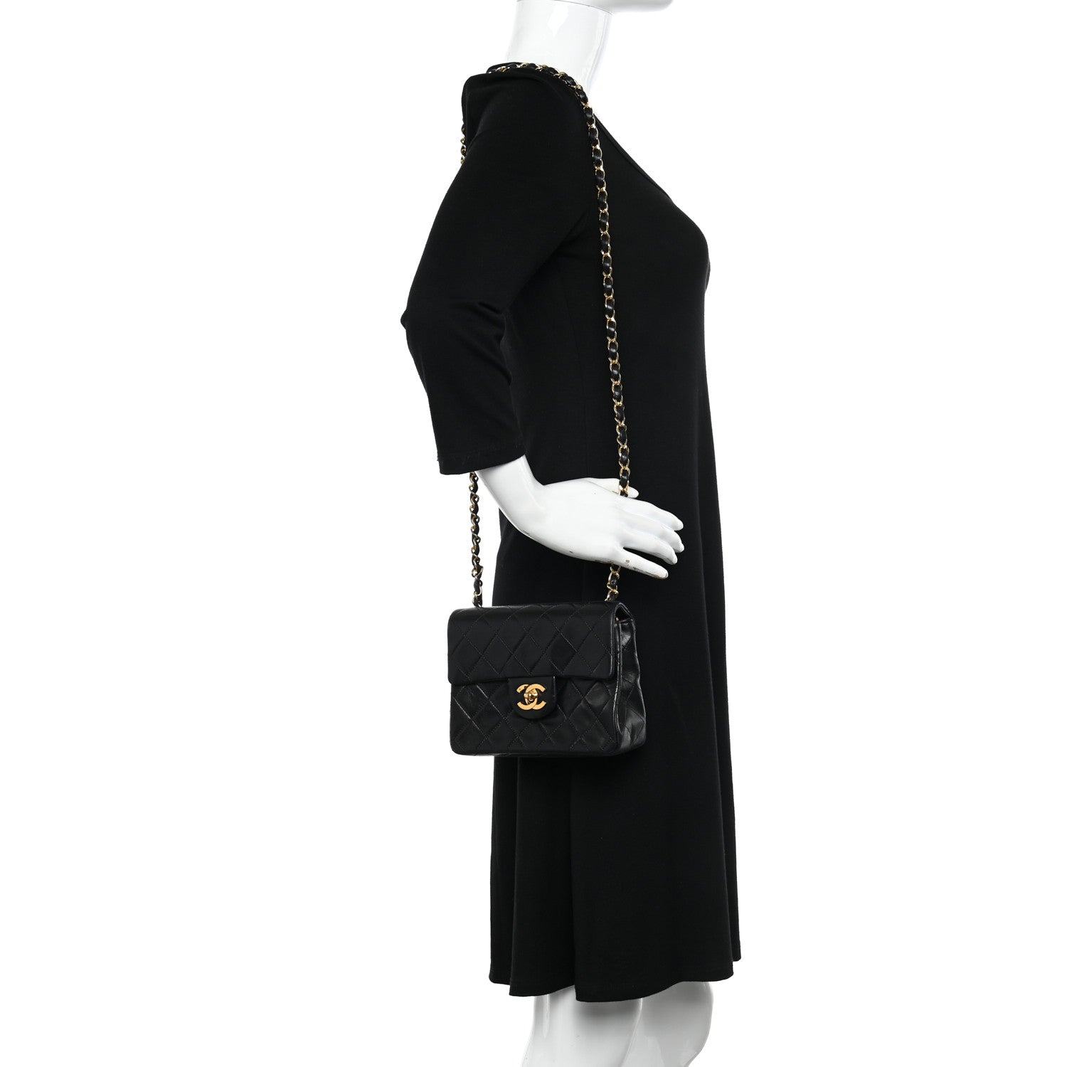Chanel Lambskin Quilted Mini Square Flap Black 2 of 11