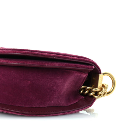 Chanel Velvet Quilted Small Boy Messenger Bag Bordeaux 10 of 12