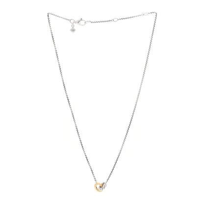 David Yurman Sterling Silver 14K Yellow Gold Belmont Pendant Necklace 3 of 4