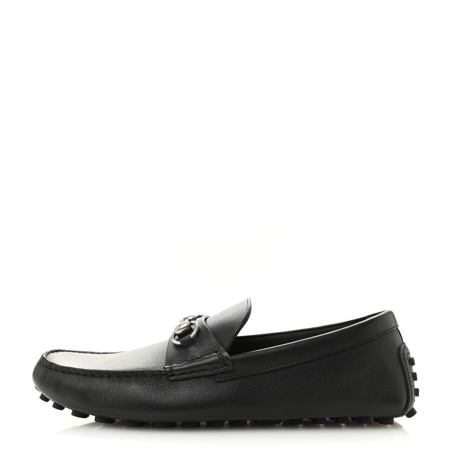 Gucci Soft Clove Calfskin Mens Horsebit Driver Loafers 9 Black 1 of 10