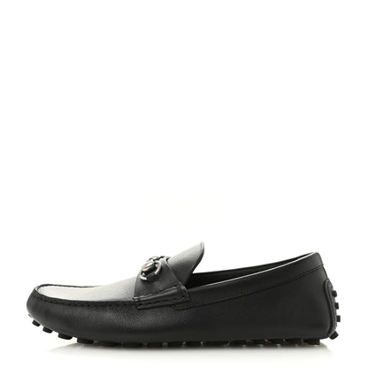 Gucci Soft Clove Calfskin Mens Horsebit Driver Loafers 9 Black 1 of 10