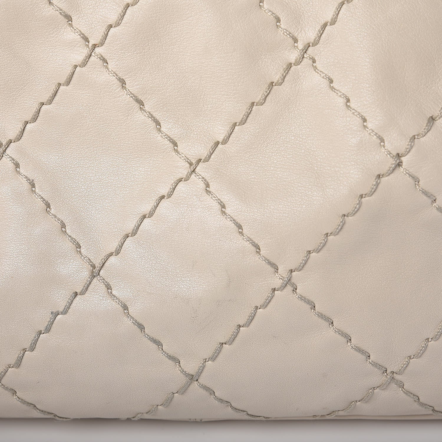 Chanel Lambskin Stitched Expandable Tote Ivory 14 of 14