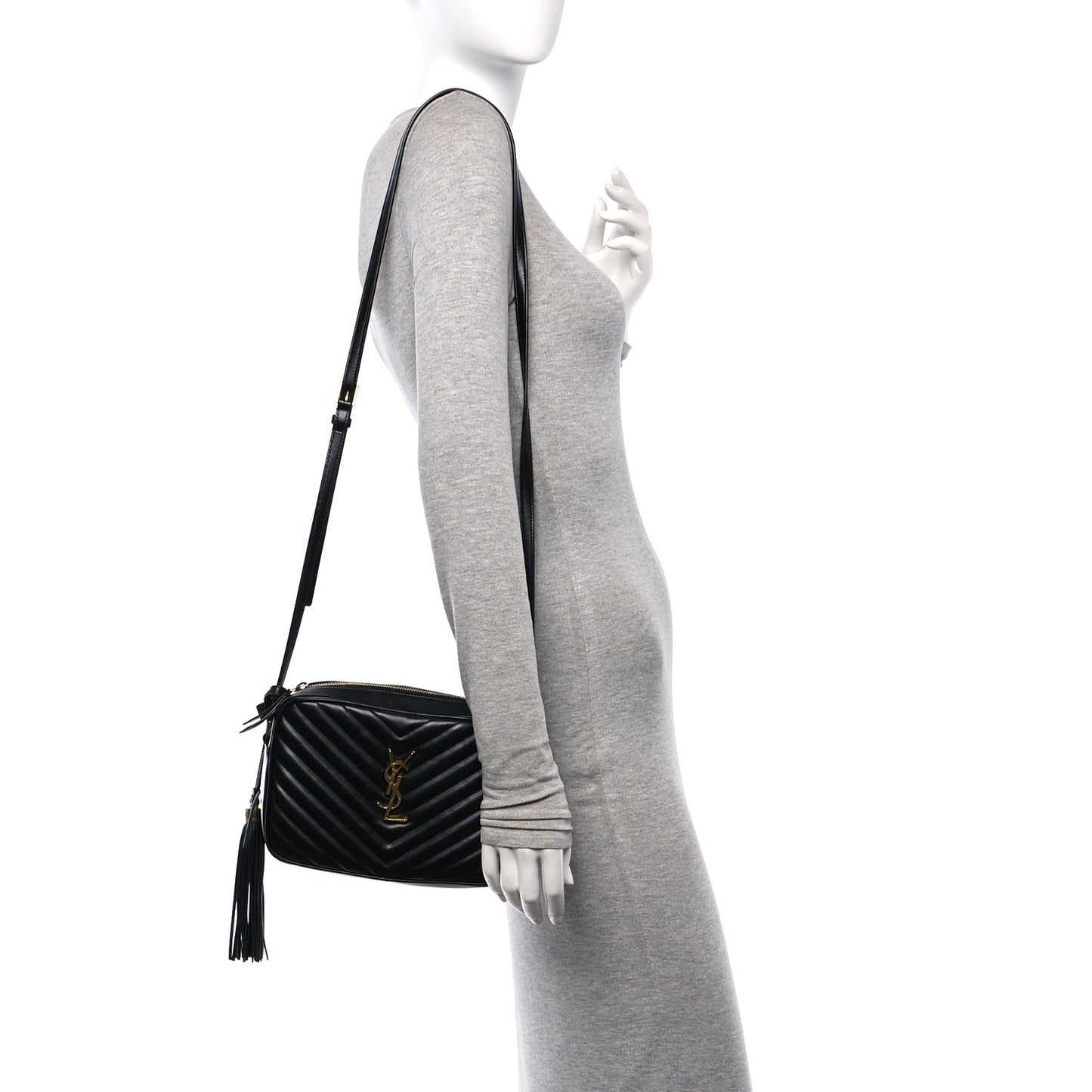 Calfskin Matelasse Monogram Lou Camera Bag Black