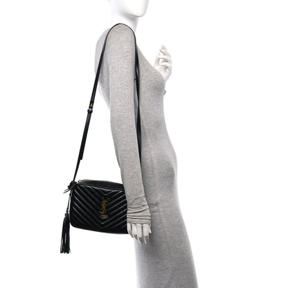 Saint Laurent Calfskin Matelasse Monogram Lou Camera Bag Black 2 of 11