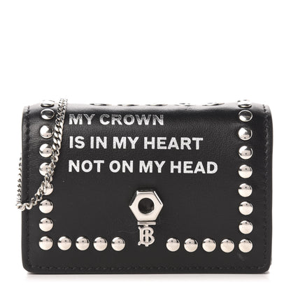 Burberry Calfskin Studded Jessie Chain Card Case Black 1 of 10