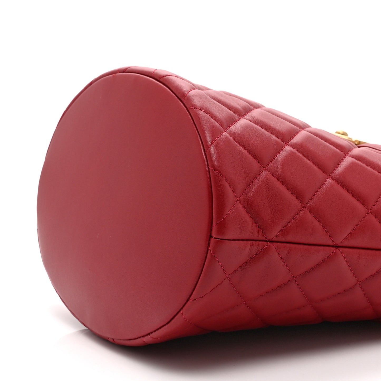 Calfskin Quilted Boy Bucket Bag Red