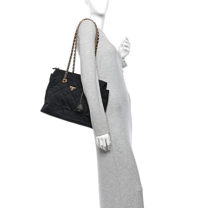 Prada Re-Nylon Stitched Re-Edition 1995 Chaine Medium Tote Bag Black 2 of 10