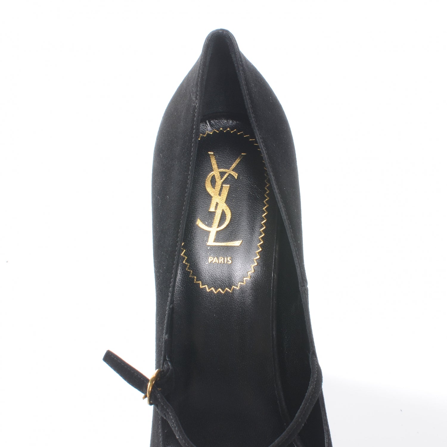 Saint Laurent Suede Robyn 105 Wedges 39.5 Black White 7 of 7
