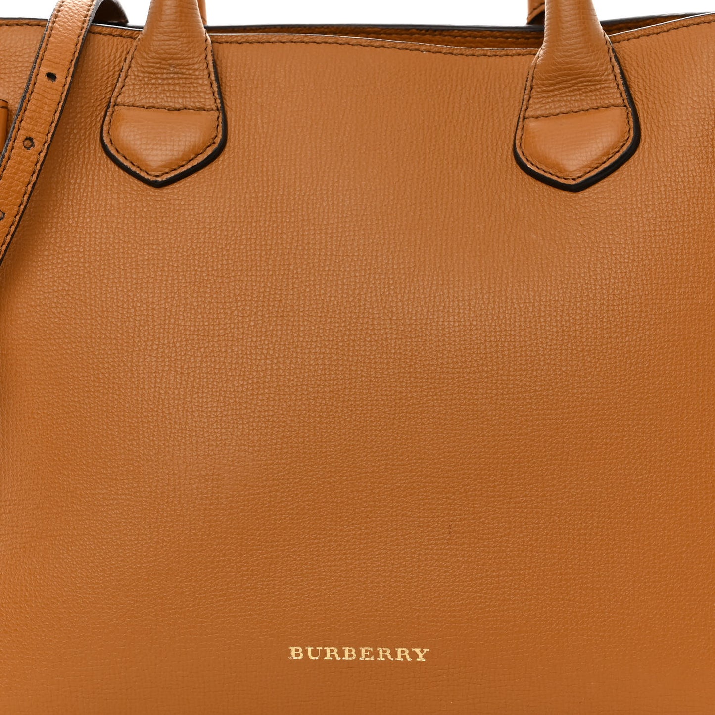 Grainy Calfskin House Check Medium Banner Tote Cognac