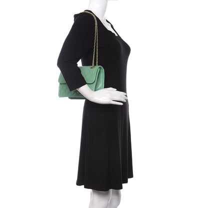 Chanel Caviar Quilted Medium Sweet Classic Flap Green 2 of 11