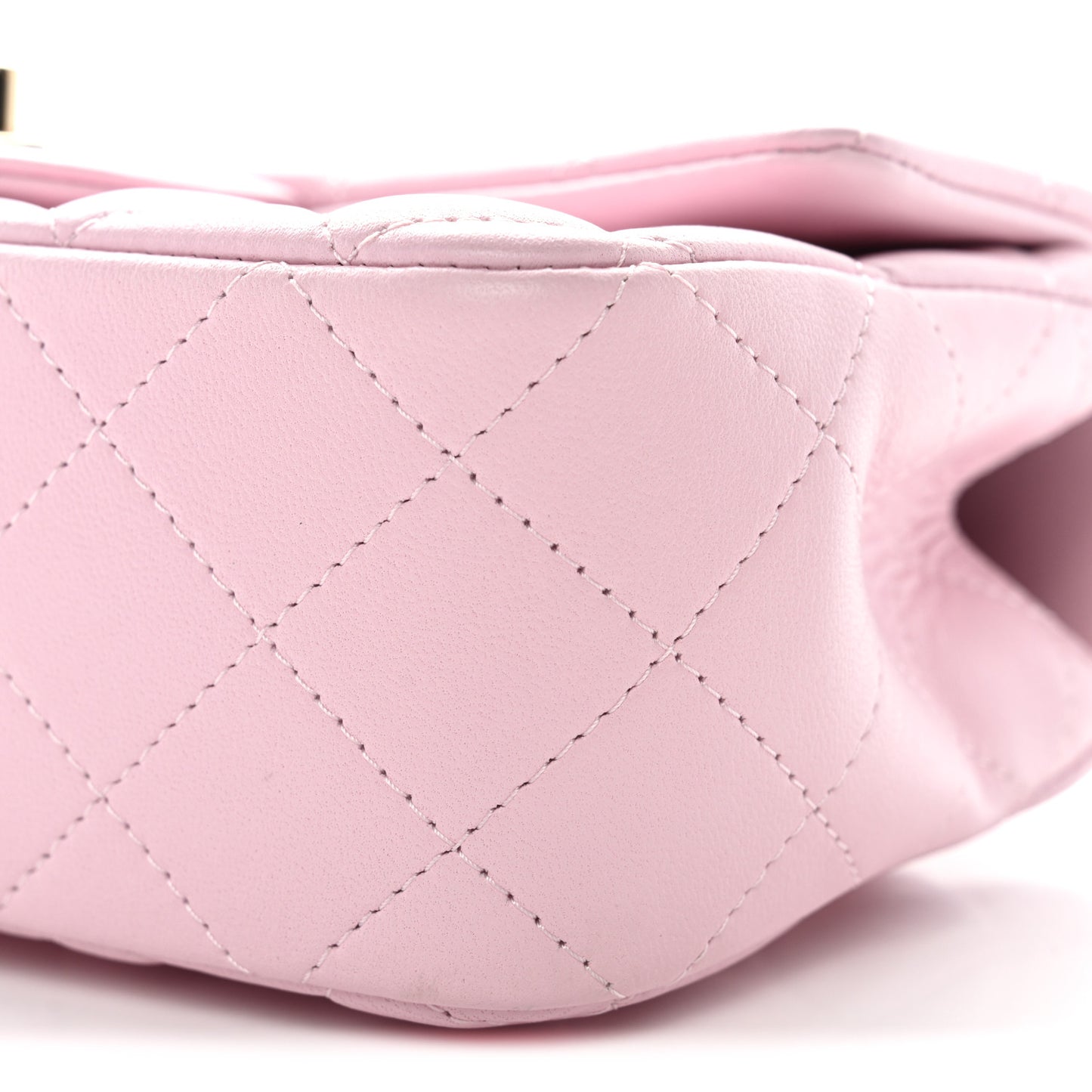 Lambskin Quilted Mini Top Handle Rectangular Flap Light Pink
